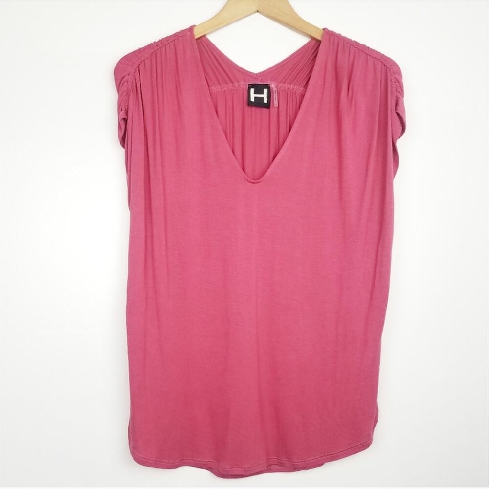 New! H by Bordeaux | Pink Short Sleeve Flowing Top
